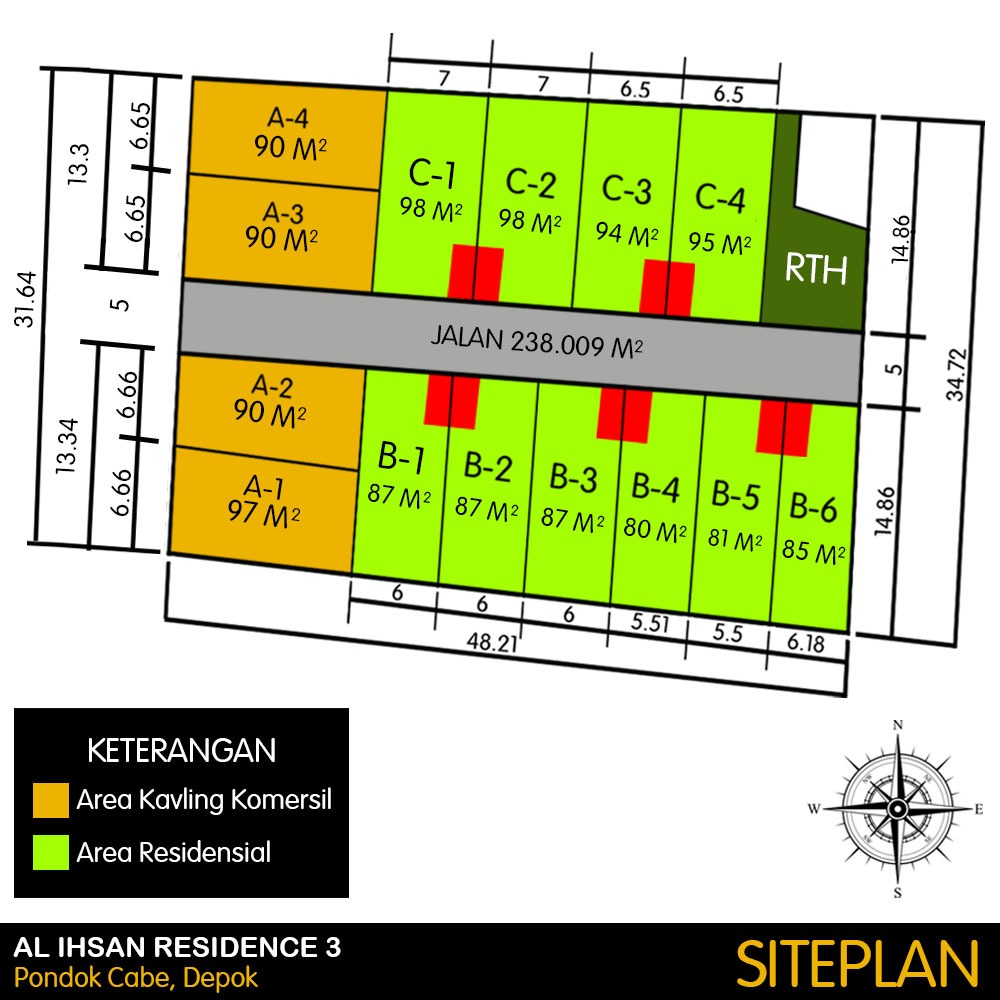 perumahan syariah di pondok cabe depok al ihsan 3 denah