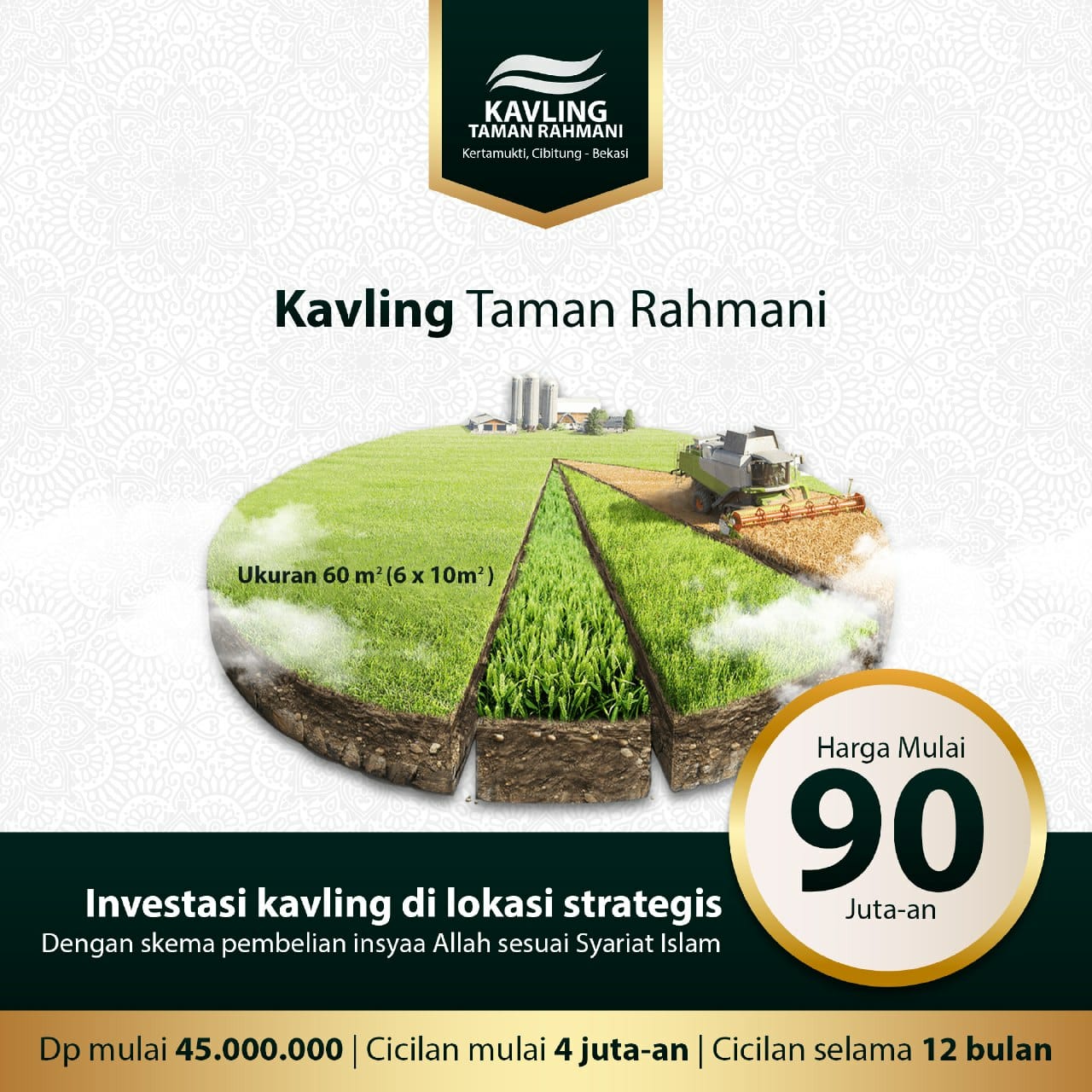 perumahan syariah bekasi - perumahan syariah cibitung - images konten harga mulai dp mulai cicilan mulai - kavling taman rahmani - davpropertysyariah